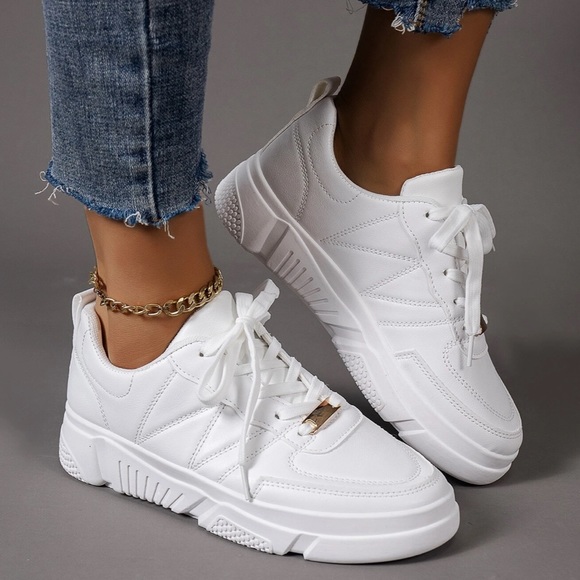 NWT White Sneakers - Picture 1 of 6